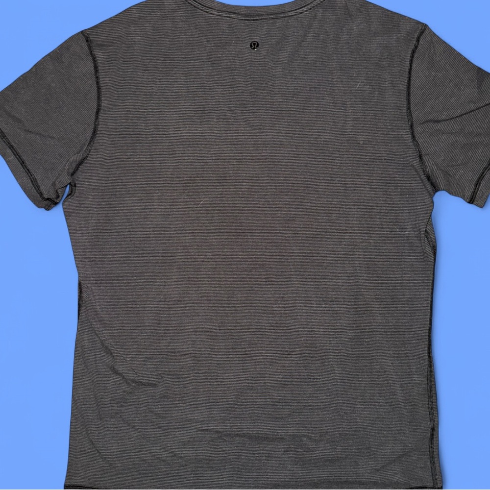 lululemon athletica Gray Short with black striped V-neck short sleeve tee - Picture 10 of 10
